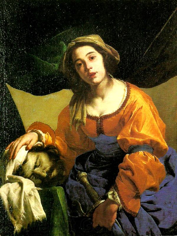 Bernardo Cavallino judit med holofernes huvud France oil painting art